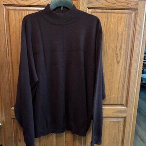 Van Heusen Men's Dark Brown pullover turtle neck sweater size XXL
